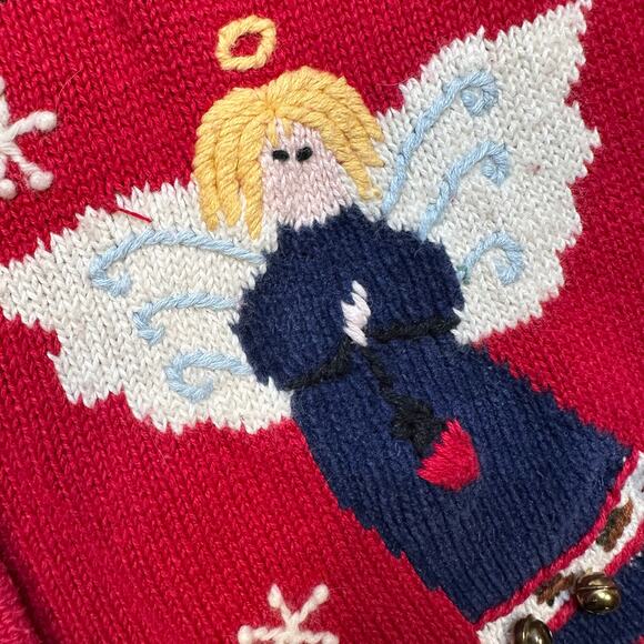Vintage Y2K The Quacker Factory Ugly Christmas Sweater with Angels Size M - Picture 6 of 9